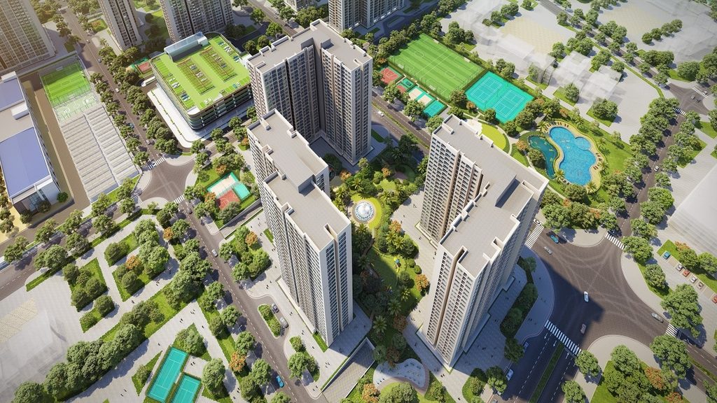 Tòa S1.01 thuộc phân khu bàn giao sớm, gần biển hồ và trường VinUni