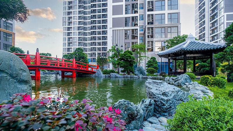The Zenpark gồm 4 tòa thiết kế tối giản kiểu Nhật, nằm sát Vincom Mega Mall.